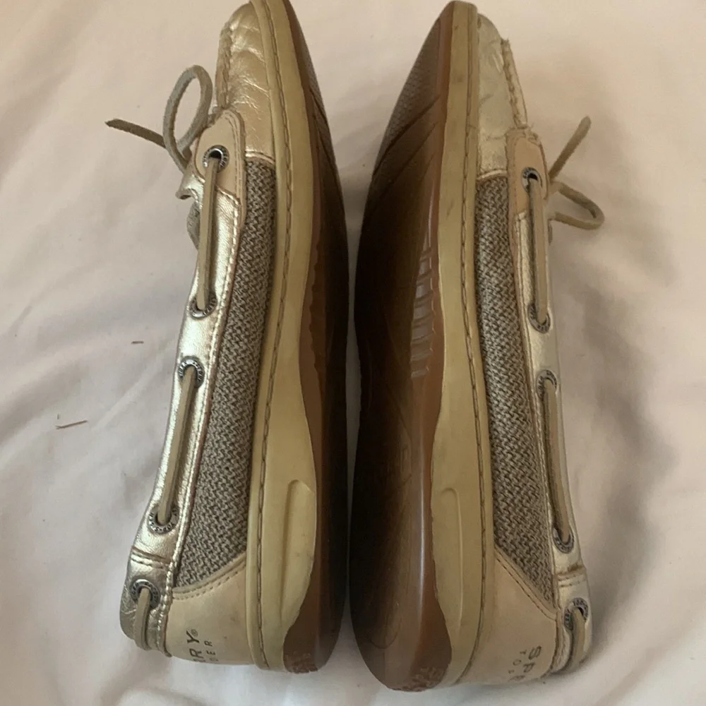 Sperrys gold deck shoes